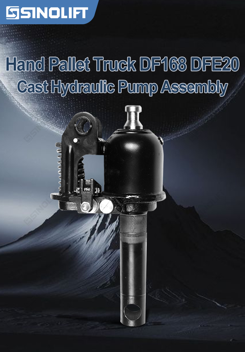 Tool-free replacement hydraulic pump with ISO 4401 ports for industrial pallet trucks