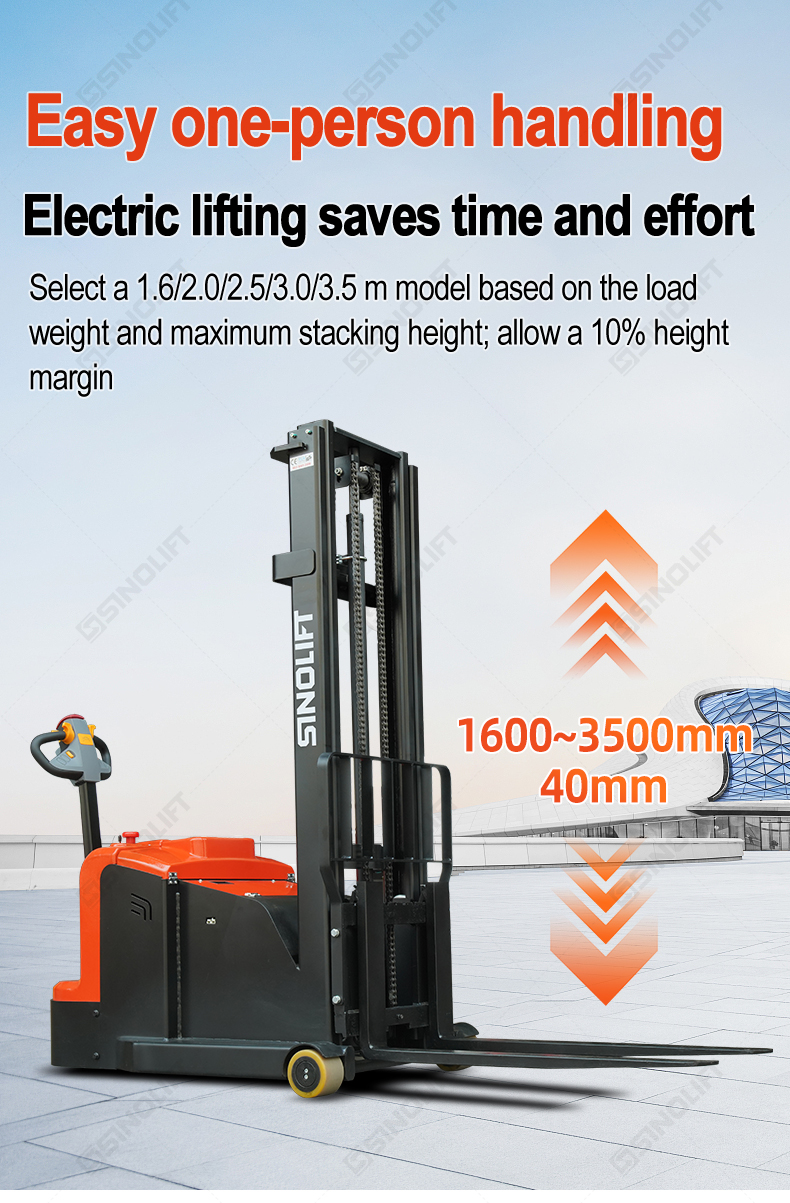 SINOLIFT CPDW10 CPDW12 Electric Counterbalanced Walkie Pallet Stacker