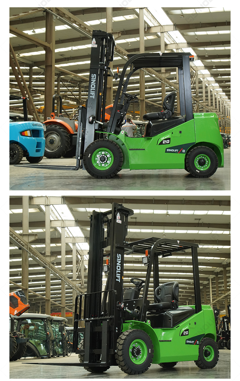 Key benefits of the SINOLIFT lithium series: fast charging, low noise, no maintenance, and the power to replace diesel or LPG forklifts indoors and out.