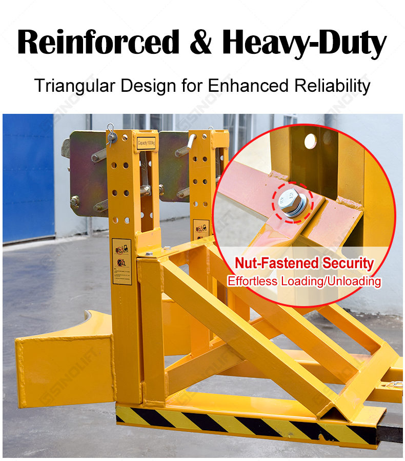 Mechanical drum handling equipment requiring no external power