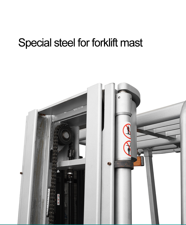 Three Wheel Electric Forklift with special steel mast