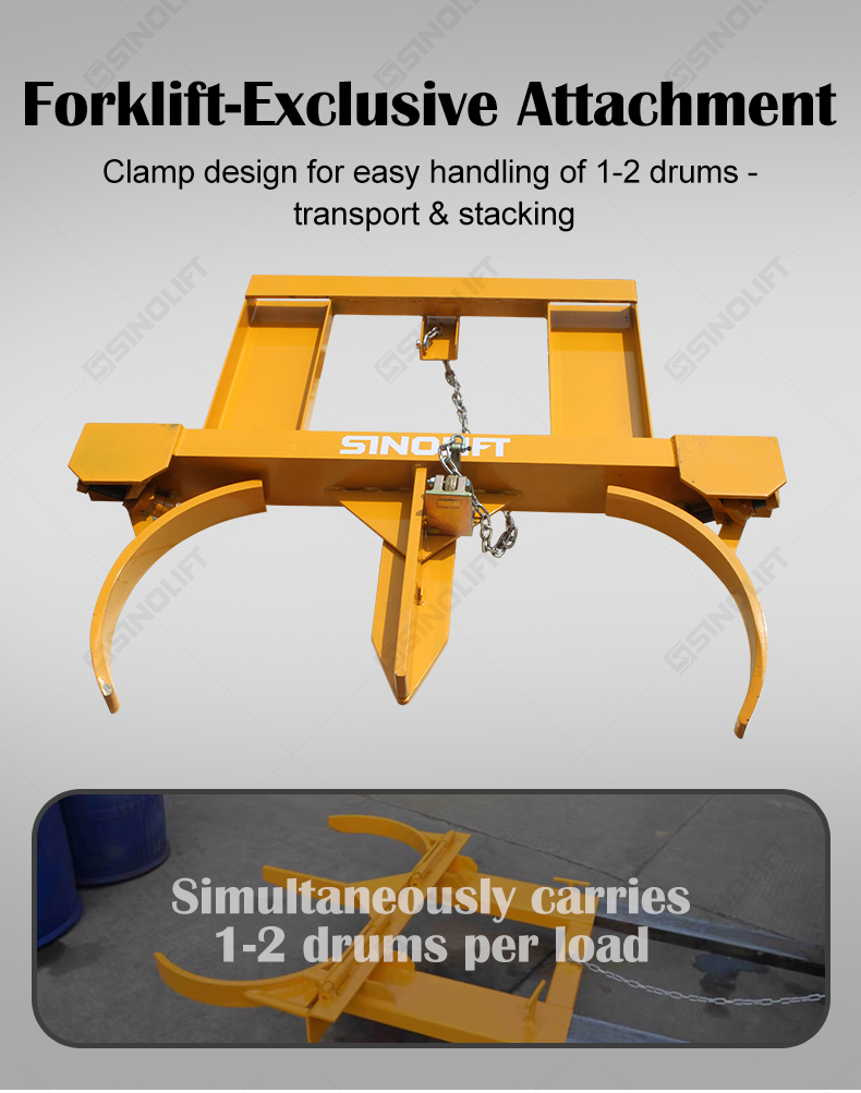 Automatic self-locking drum clamp for efficient barrel transportation