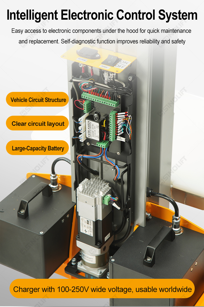 Ergonomically designed electric stacker reducing operator fatigue and improving efficiency.