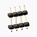 Gold Plating pin header 5.08mm single row 180 degree double plastic
