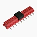 Dual Row Female Contact SMT 1.27x1.5 mm Red IDC 20 pin Micro Match Socket Flat Ribbon Cable Connectors