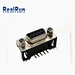 Type D data interface connector two rows 90 degree D-sub 9 male DR 9 pin connector Solder Board for computer/ display/ printer