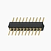 Round pin header connector 1.27mm  H2.2mm 1*10P 180 degree straight type connector gold flash plated