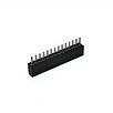 RealRun 1.27mm Pitch Round Female Header 1*16 Pin 180 Degree Angle L=6.8mm Connector for PCB Electronic Connector