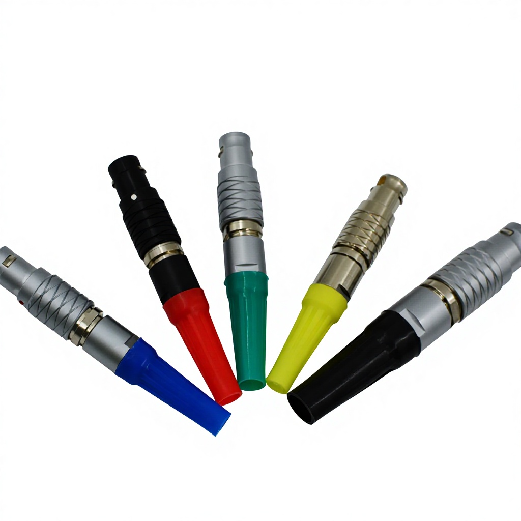 RealRun Circular Connectors Push-Pull Self-Locking Multi Pin Copper Gold Plating Terminals Straight Plug 7/9/12/15mm Diameter