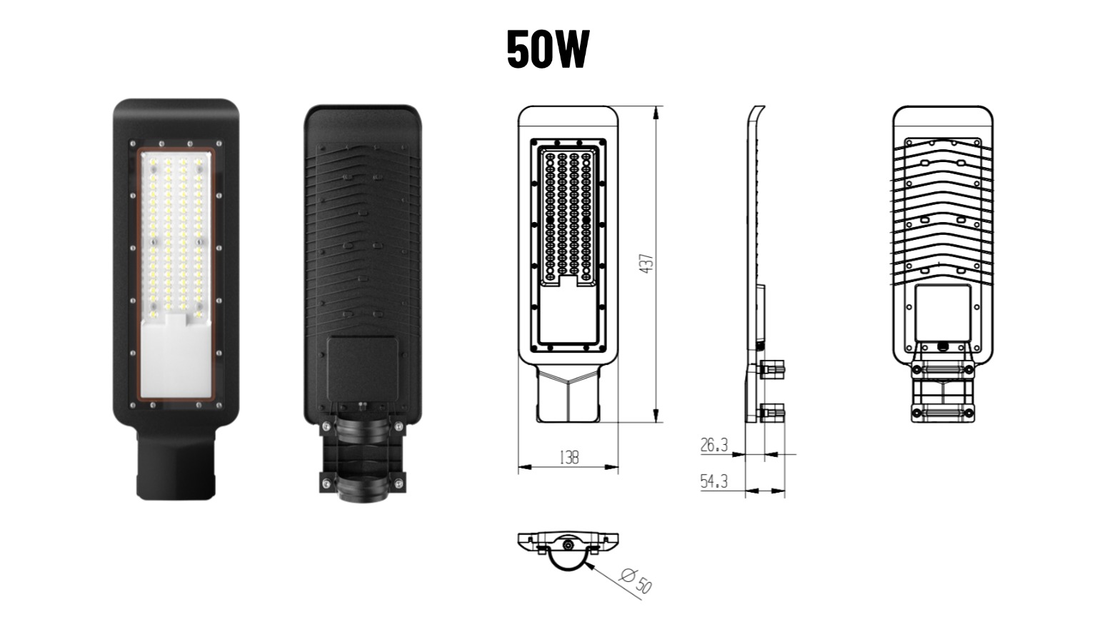 50W led street lamp supplier