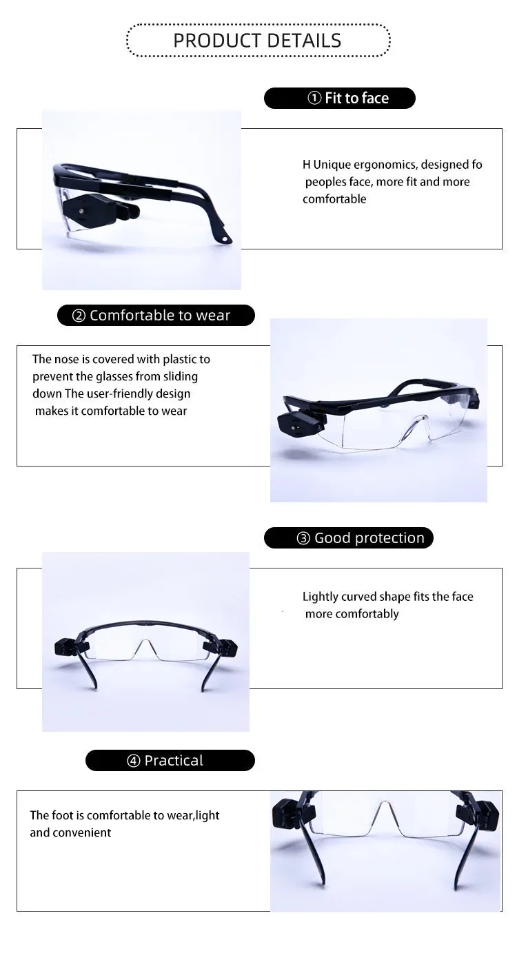 led protective glasses
