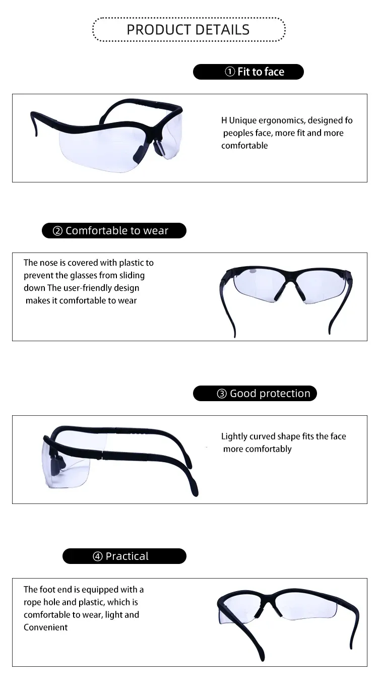 safety glasses with adjustable arms