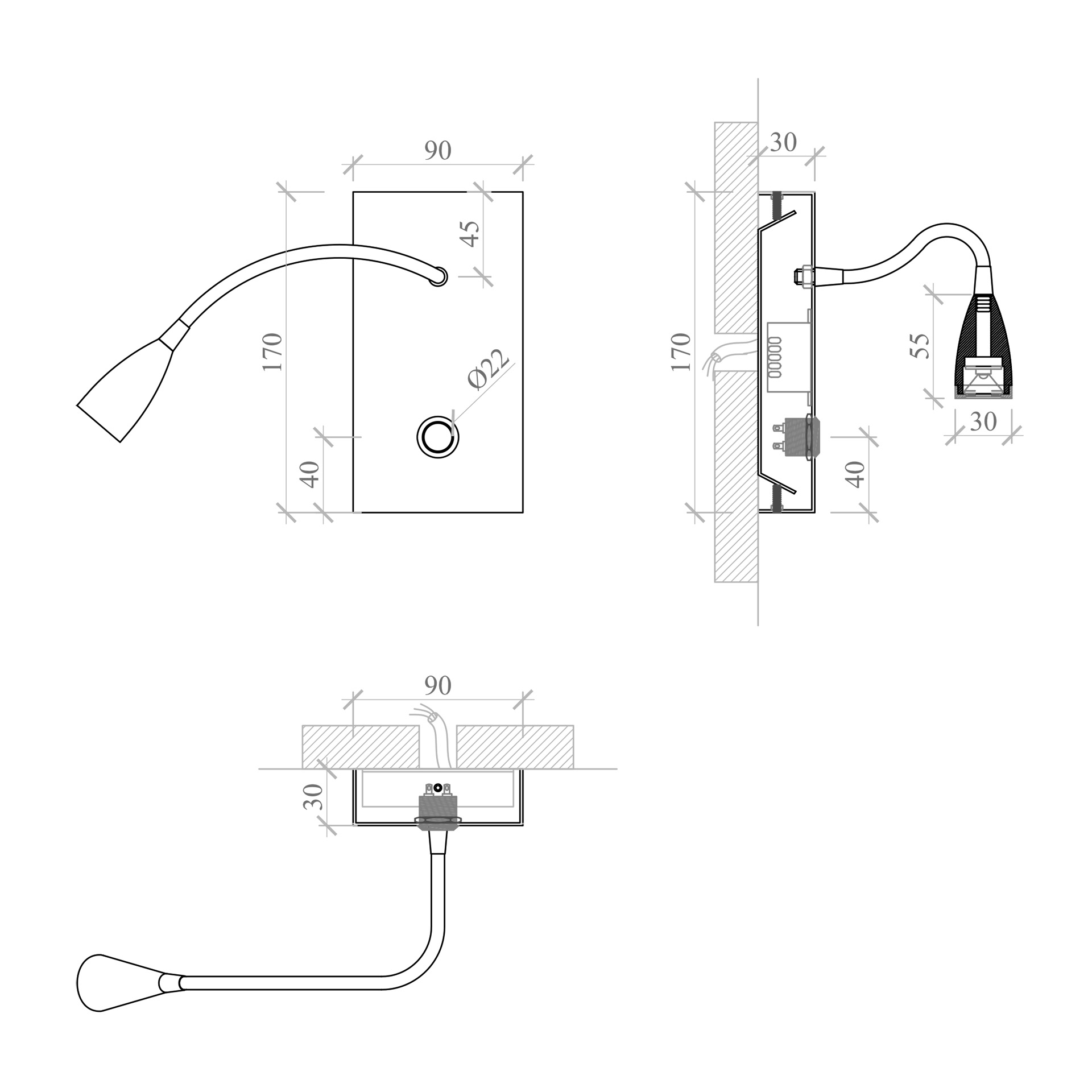 #Stainless steel reading wall lamp #stainless steel wall lights #flexible arm wall lights