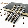 Luxury Metal Roller Pen with Raised Pattern in Chrome emboss Gold roller ball pen with liquid ink
