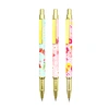 2024 New design floral print promotional business Gift Custom Flower Design Pen Heat Transfer Floral Print pencil and pen set