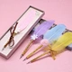 Feather metal Pen Diamond Neutral Pen Simple and Cute Instagram Wind Pen with custom logo