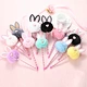 REGINFIELD Cute Rabbit Ear Pompom Plush Stationery Gel Caneta Ballpoint Pen For School Office Gift Promotion