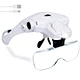 V9892B2C USB charging White Eyelash Extension LED Light Headband Helmet Magnifying Glass for Medical Use