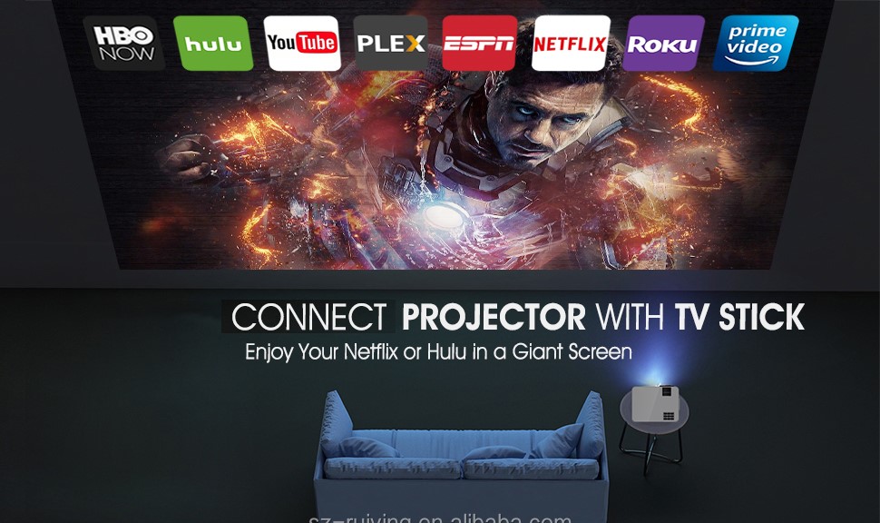 projector built in netflix