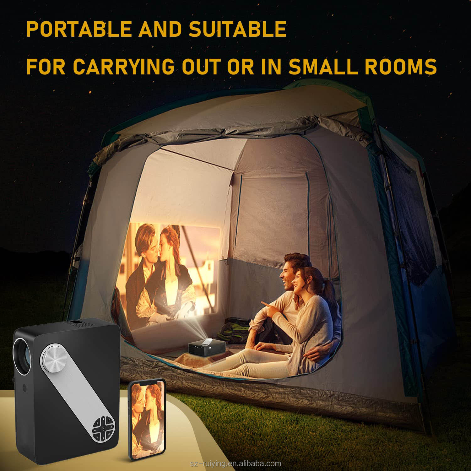 small projector bedroom