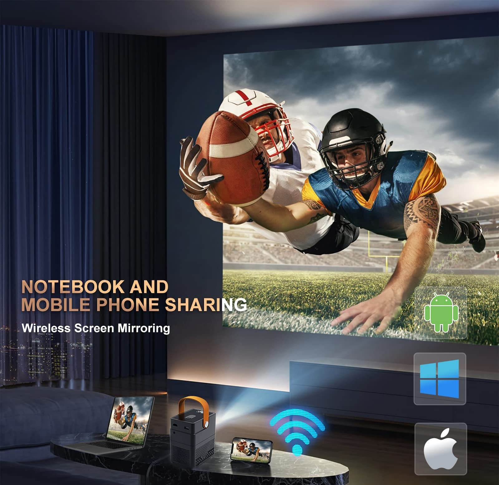 720P wifi projector