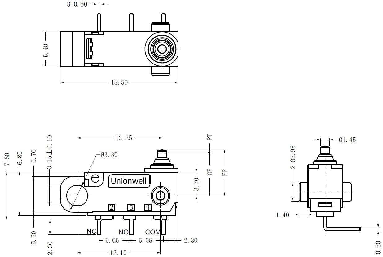 sealed micro switch drawing