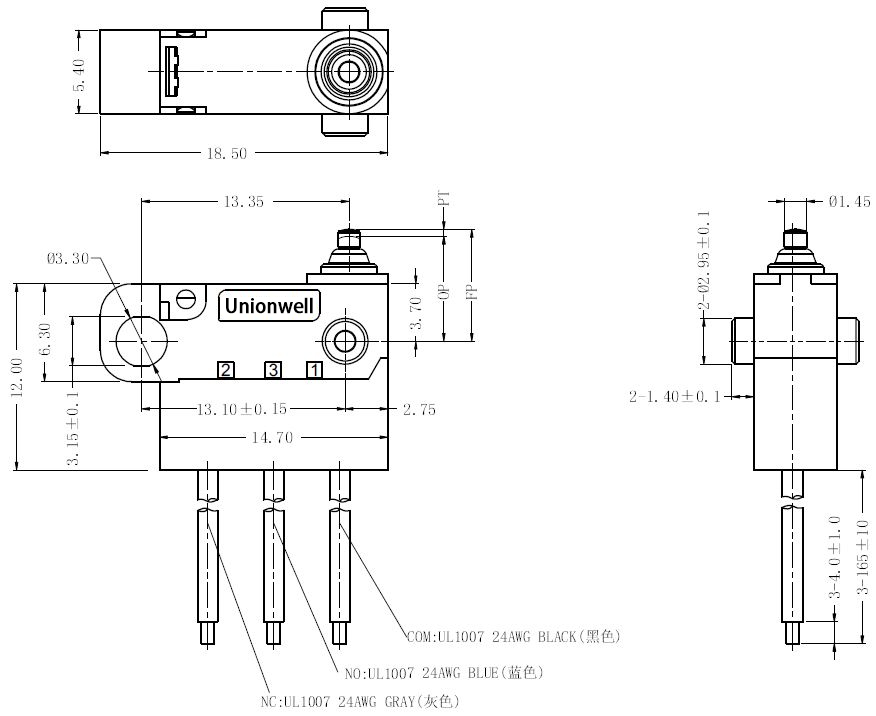 sealed micro switch drawing