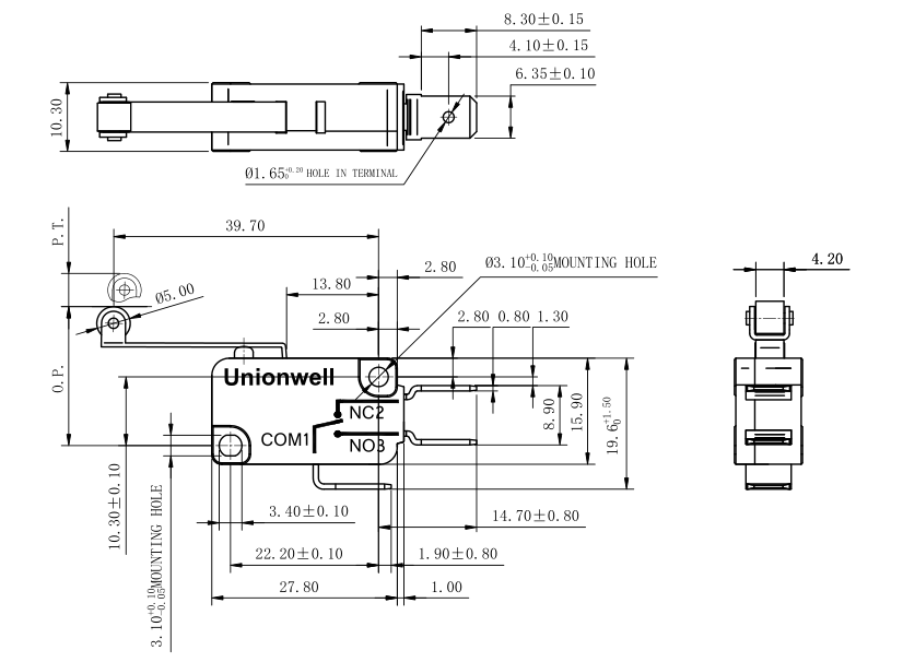 spdt micro switch Drawing