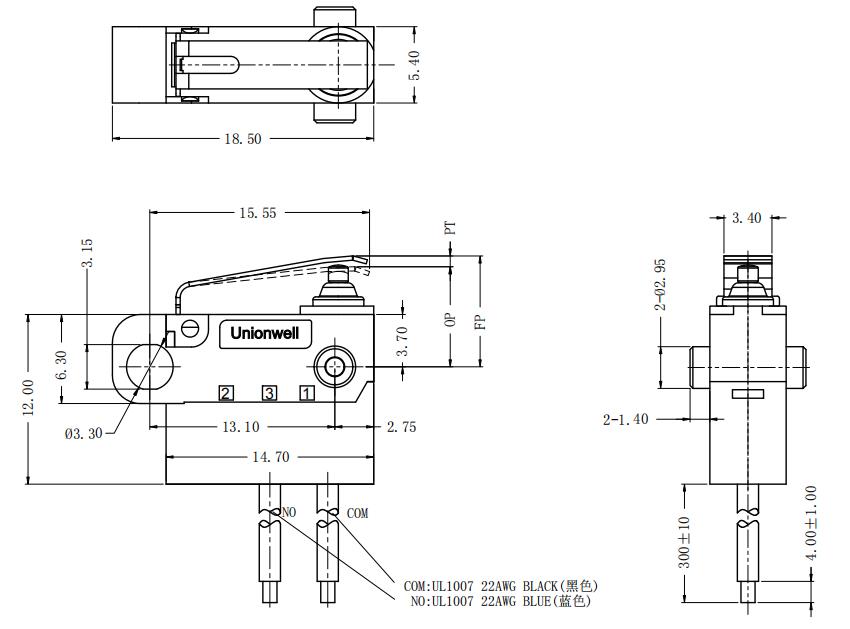 sealed micro switch drawing