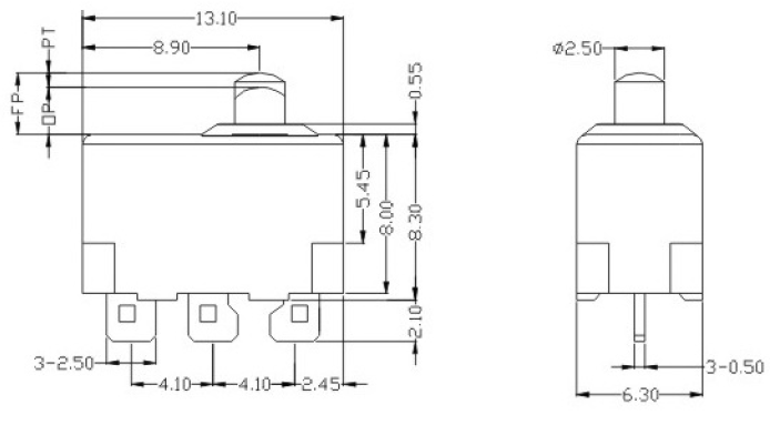 sealed mini micro switch drawing