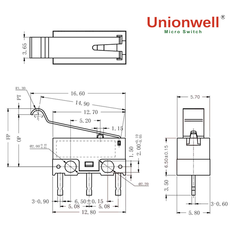 G10 miniature micro switch drawing