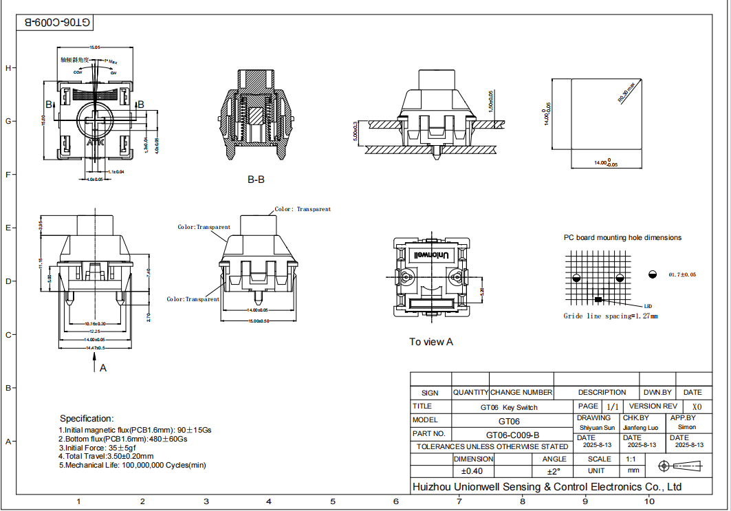 polar magnetic keyboard switch drawing