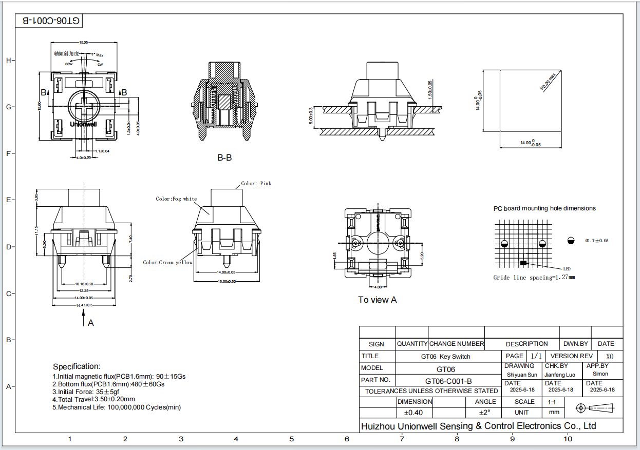 polar magnetic keyboard pro switch drawing