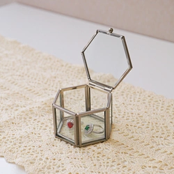 Silvery Hexagon Small Jewelry Boxes For Gifts 1