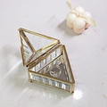 Triangle Geometric Shape Mini Glass Vintage Jewelry Ring Boxes 1
