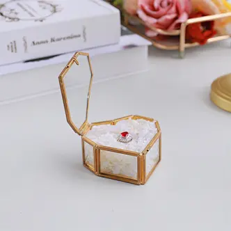 Heart Glass Small Ring Boxes Wholesale 1