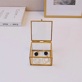 Square Glass Antique Small Jewelry Box Wholesale 4