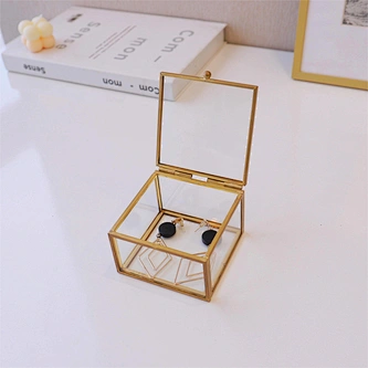 Square Glass Antique Small Jewelry Box Wholesale 2