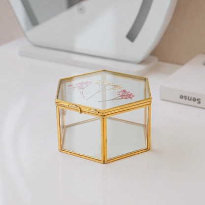 Dried Flower Glass Jewelry Box Display For Jewelry Brands 6