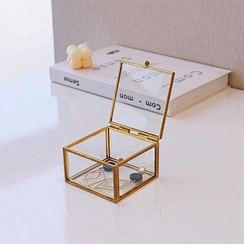 Square Glass Antique Small Jewelry Box Wholesale 6