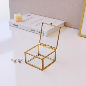 Square Glass Antique Small Jewelry Box Wholesale 5