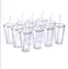 straw plastic cups