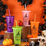 plastic cup with straw and lid