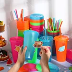 plastic reusable cup plastic cup with straw and lid PP