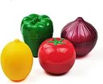 Fruit and Vegetable Shaped Food Saver Storage Containers Holder Refrigerator Vegetable Crisper Onion tomato lemon green pepper