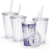 straw plastic cups