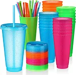 plastic reusable cup plastic cup with straw and lid PP