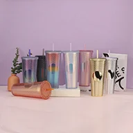 plastic cup with straw and lid