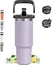 30oz Tumbler with Handle Lid and Straws Stainless Steel Insulated Reusable Double Wall Hot and Cold Beverages Travel Mug