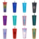 plastic cup with straw and lid